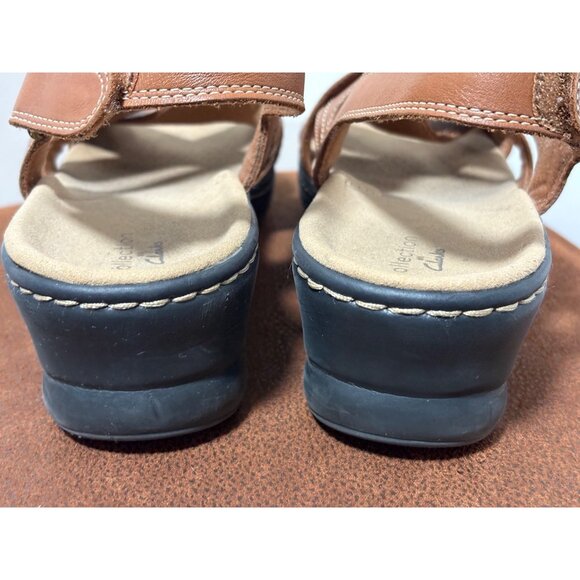 CLARKS LEXI PEARL WOMENS SIZE 8 SLINGBACK WEDGES ULTIMATE COMFORT LIGHTWEIGHT - Picture 7 of 8